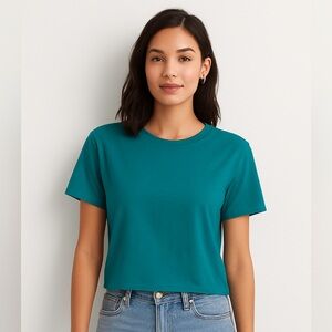 Express Relaxed Teal 💯 % Cotton  T-Shirt M NWOT